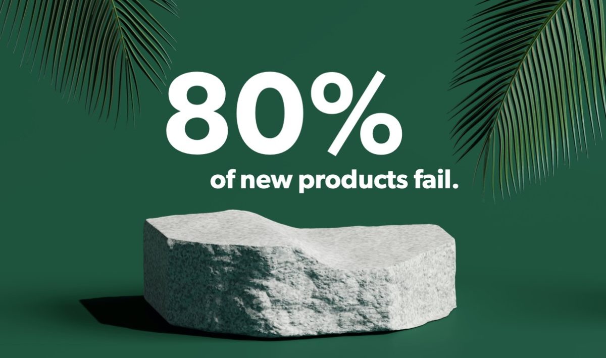 80% of new products on the market fail to meet sales goals.