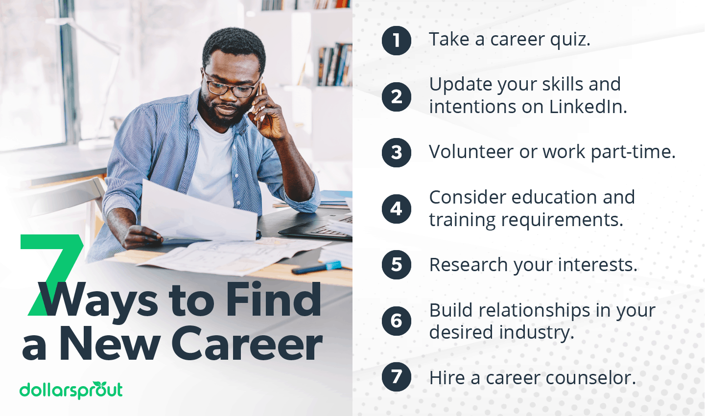 7 ways to find a new career infographic